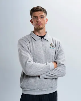 Lightweight Comfort Layering Piece Newcastle United Men's Essentials Range Grey 1/4 Zip Sweater