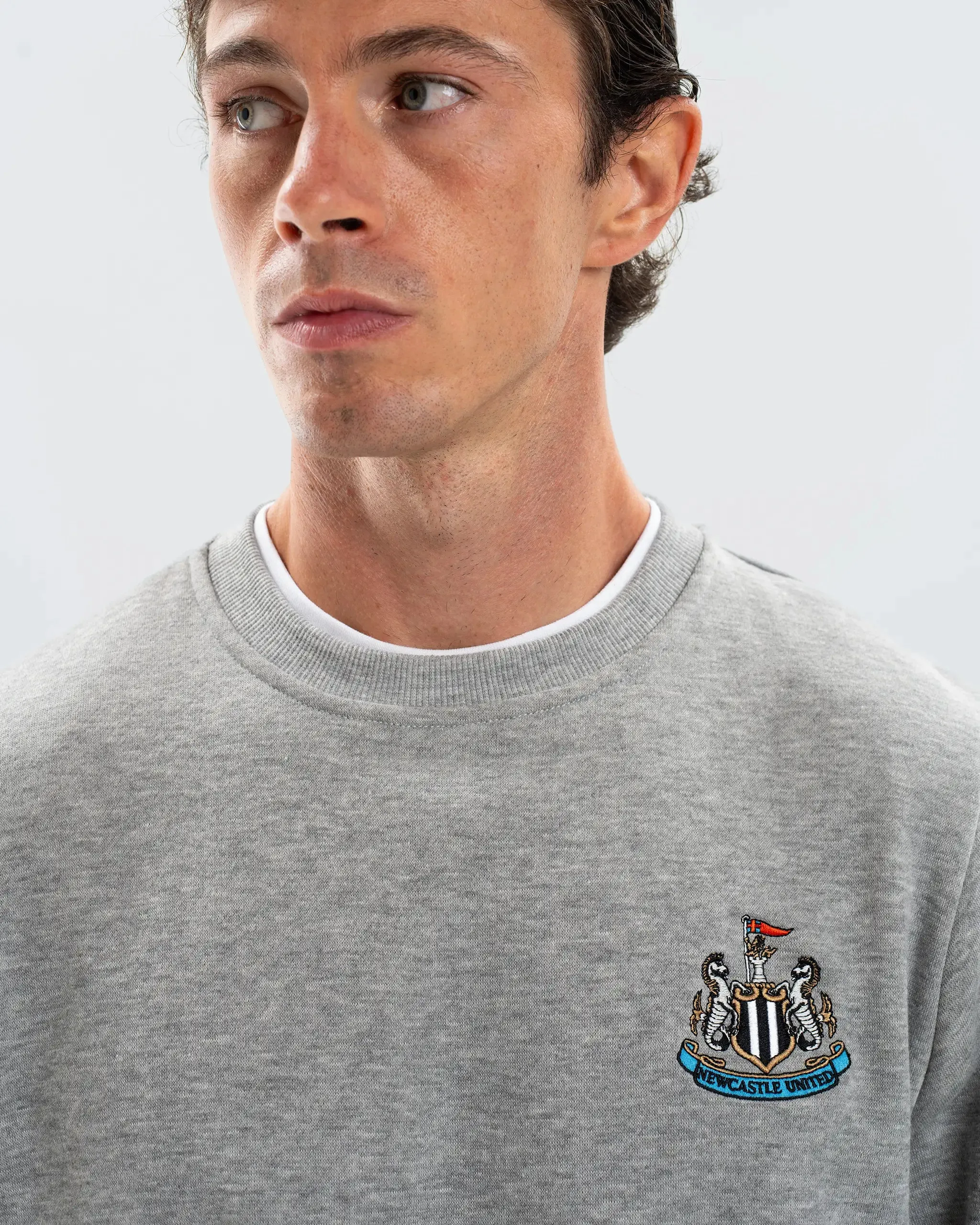 Timeless Appeal Newcastle United Men's Essentials Range Grey Crew Neck Sweater
