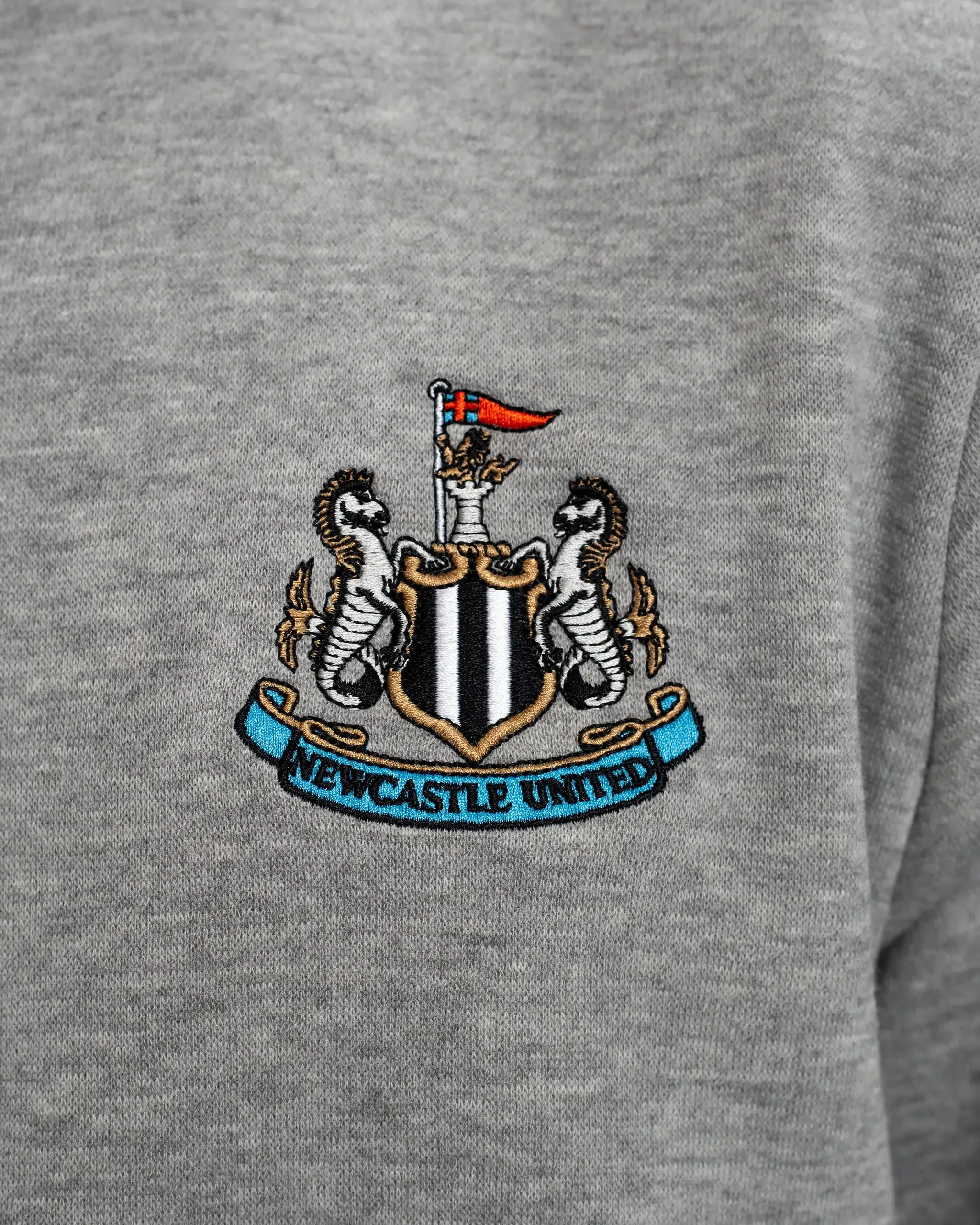 Newcastle United Men's Essentials Range Grey Crew Neck Sweater Winter Styling