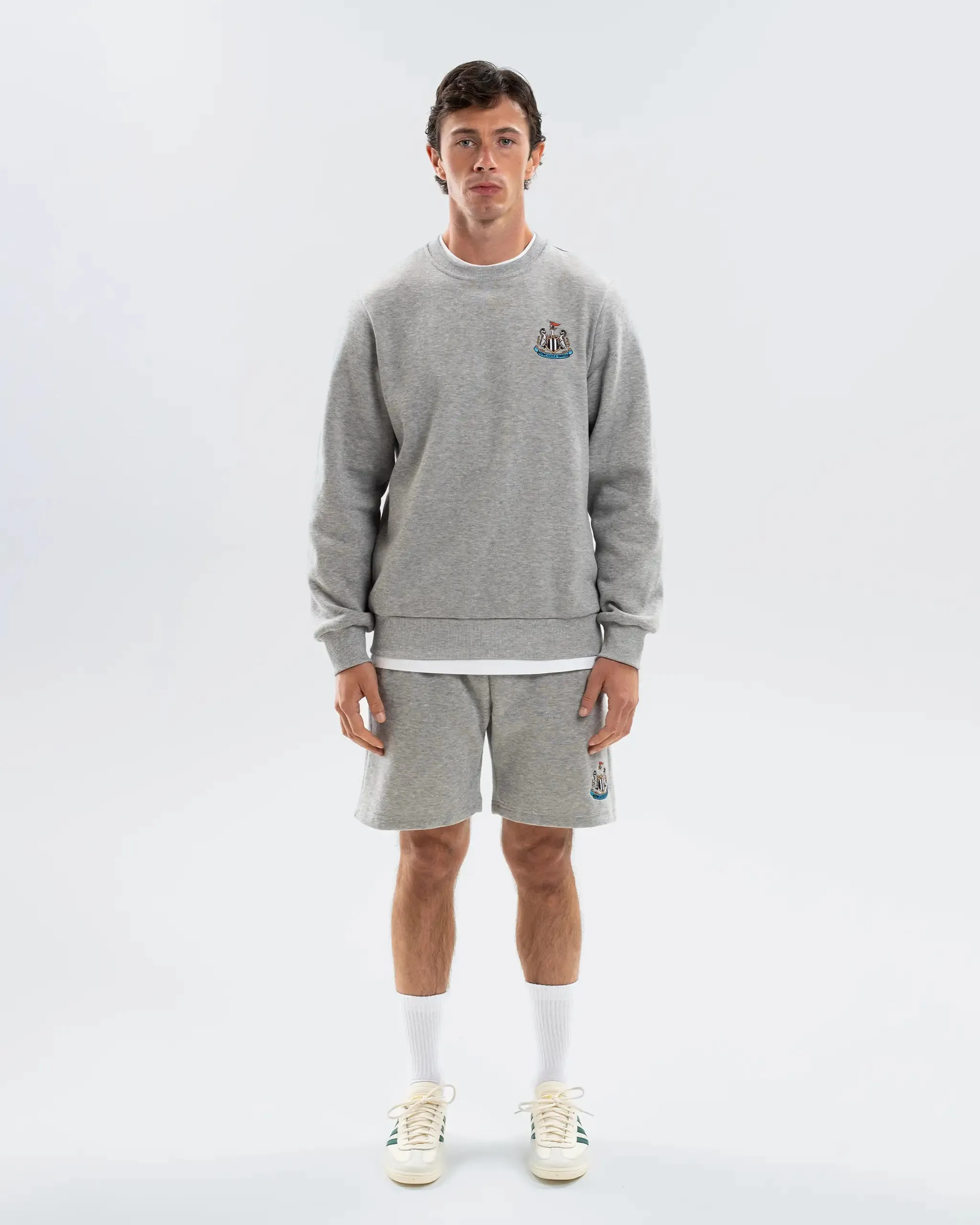 Newcastle United Men's Essentials Range Grey Crew Neck Sweater Premium Comfort
