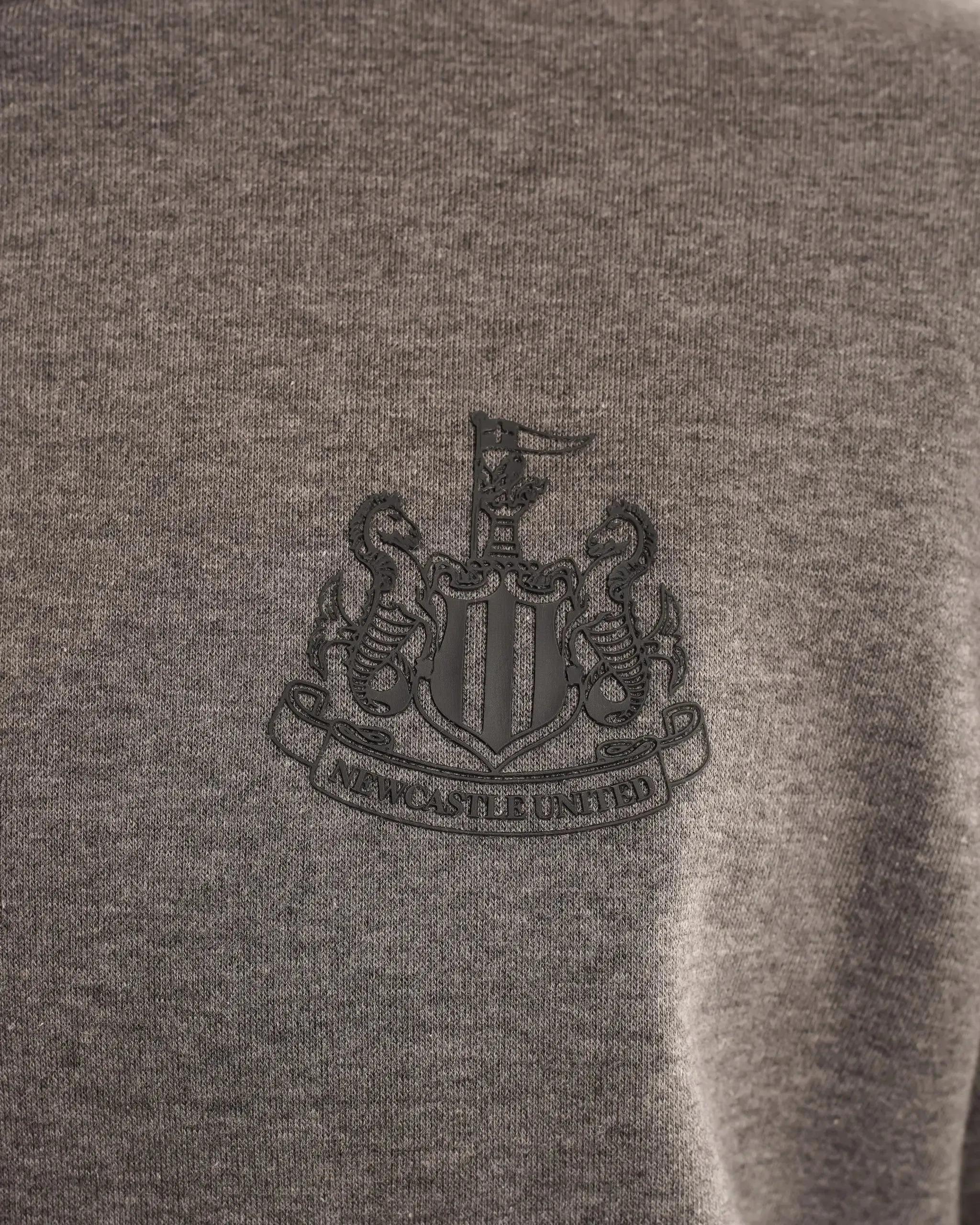 Newcastle United Men's Grey 1/4 Zip Sweatshirt Slim Fit Design Warm Layering