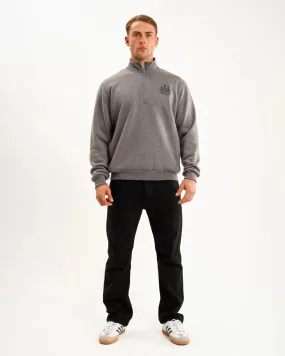 Lightweight Warmth Quick Fit Wear Newcastle United Men's Grey 1/4 Zip Sweatshirt