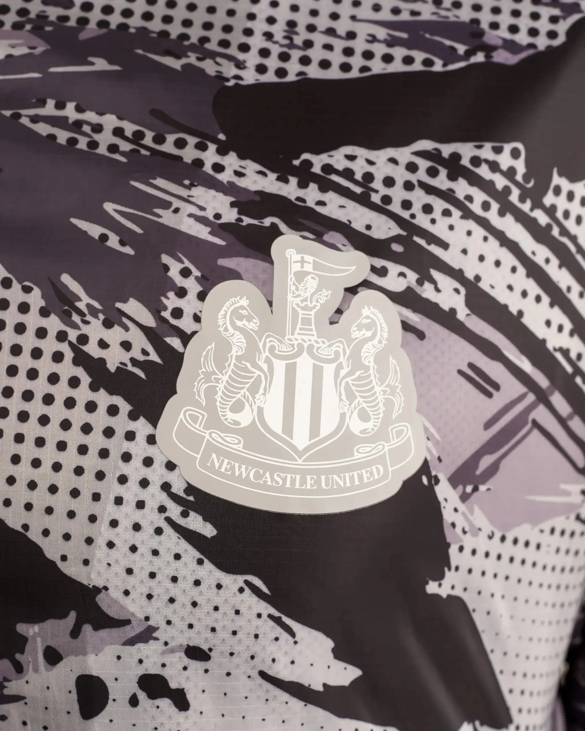 Newcastle United Men's Grey Camo Poly Shower Jacket Tear Resistant Fabric QuickDryMaterial