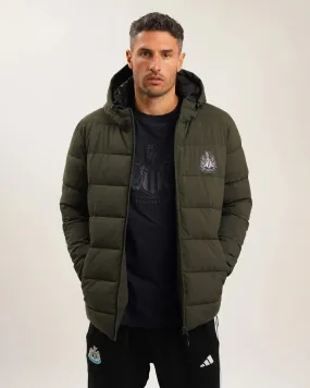 Newcastle United Men's Khaki Short Puffer Jacket Heavy Duty Zippers