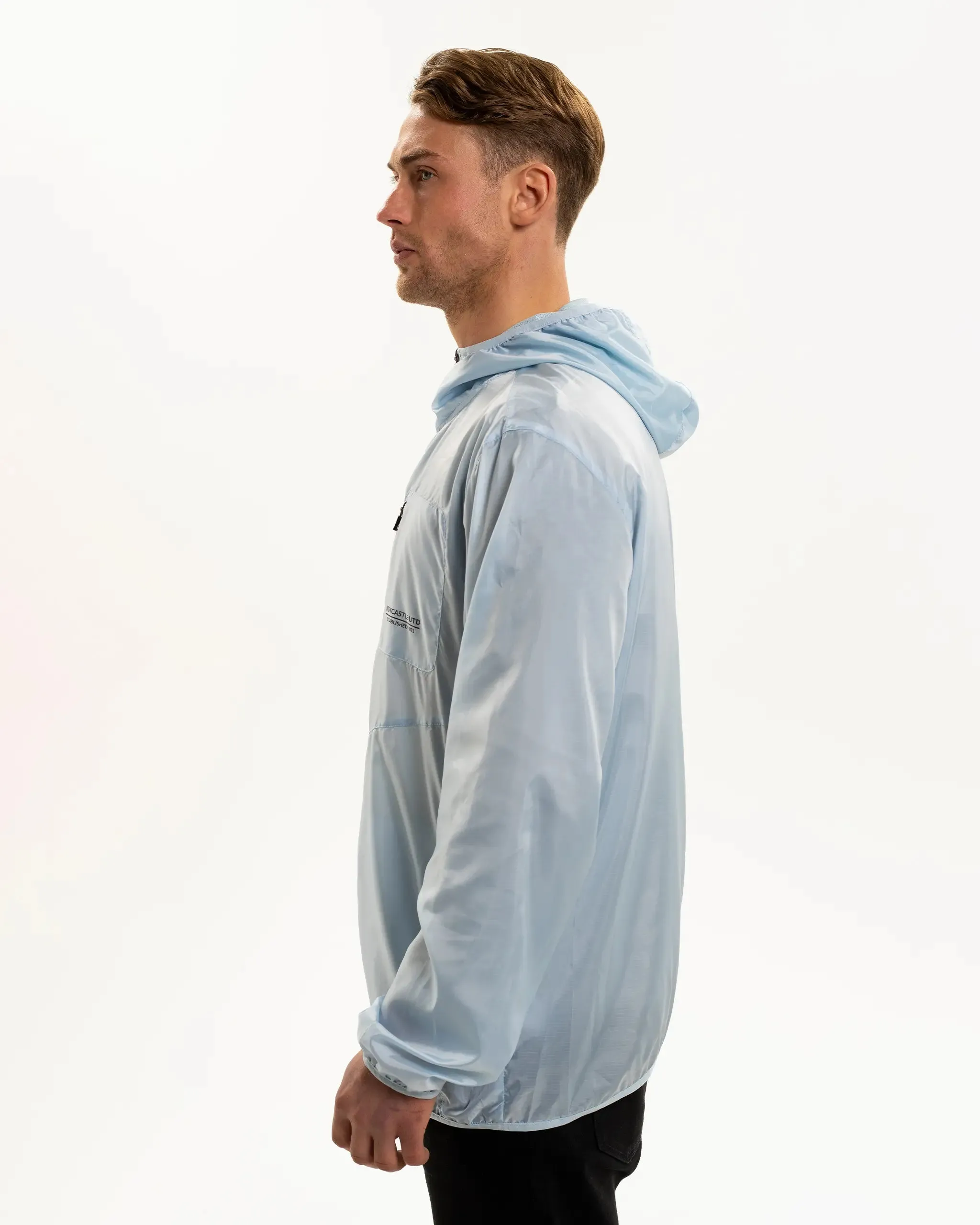 Anytime Outer Fit Comfortable Feel Newcastle United Men's Lightweight Light Blue Hooded Jacket