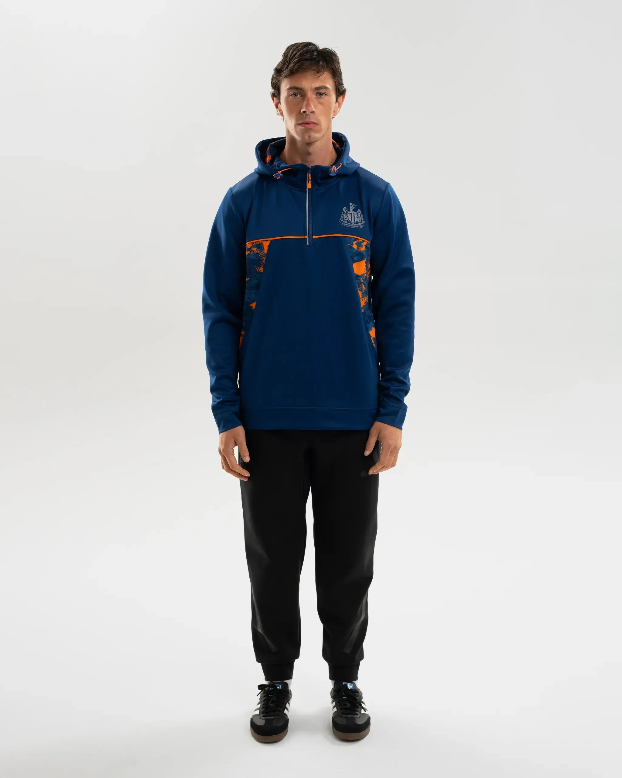 Newcastle United Men's Navy & Orange Panel Hoodie Stretch Waist