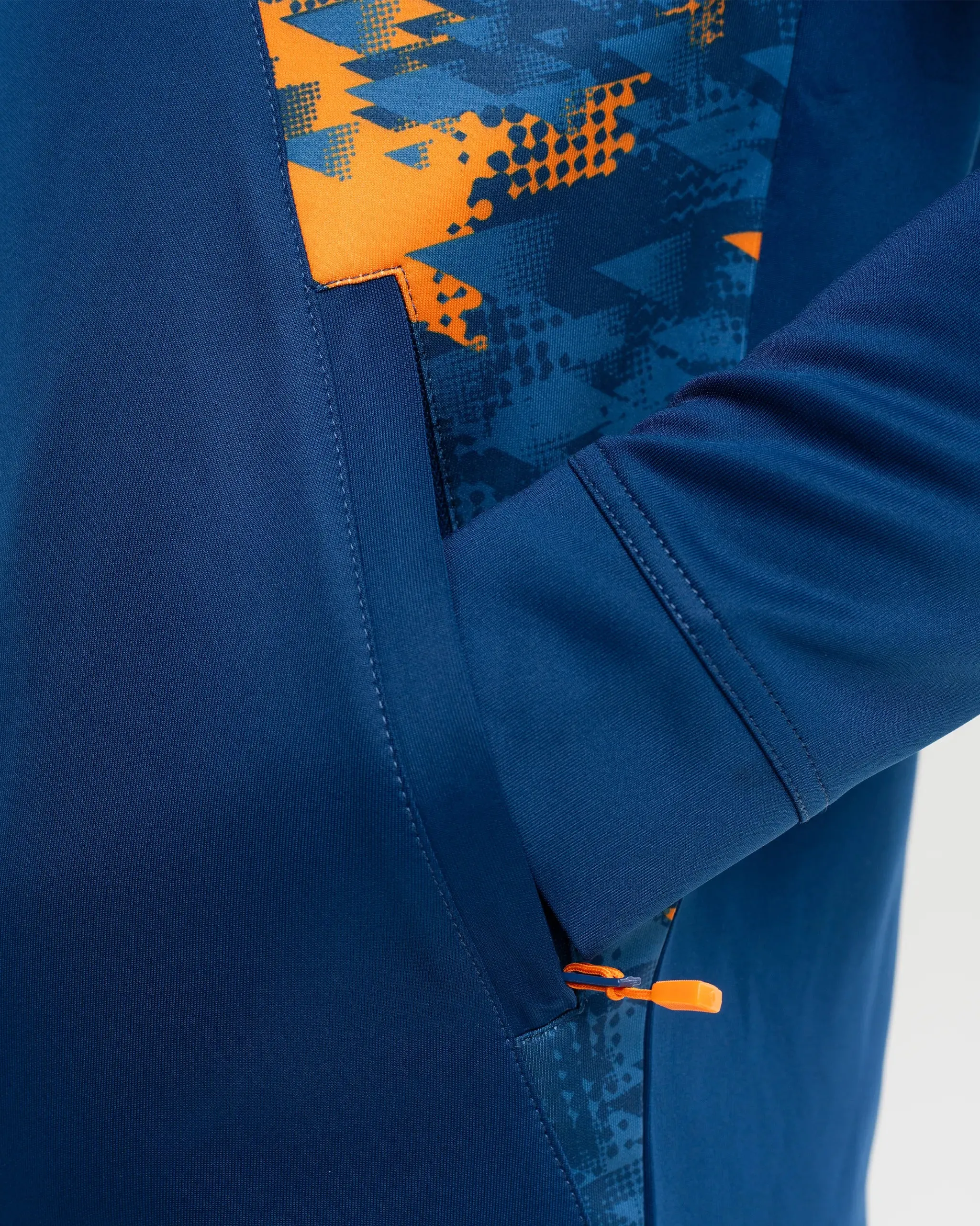Newcastle United Men's Navy & Orange Panel Hoodie Wrinkle Resistant Knit