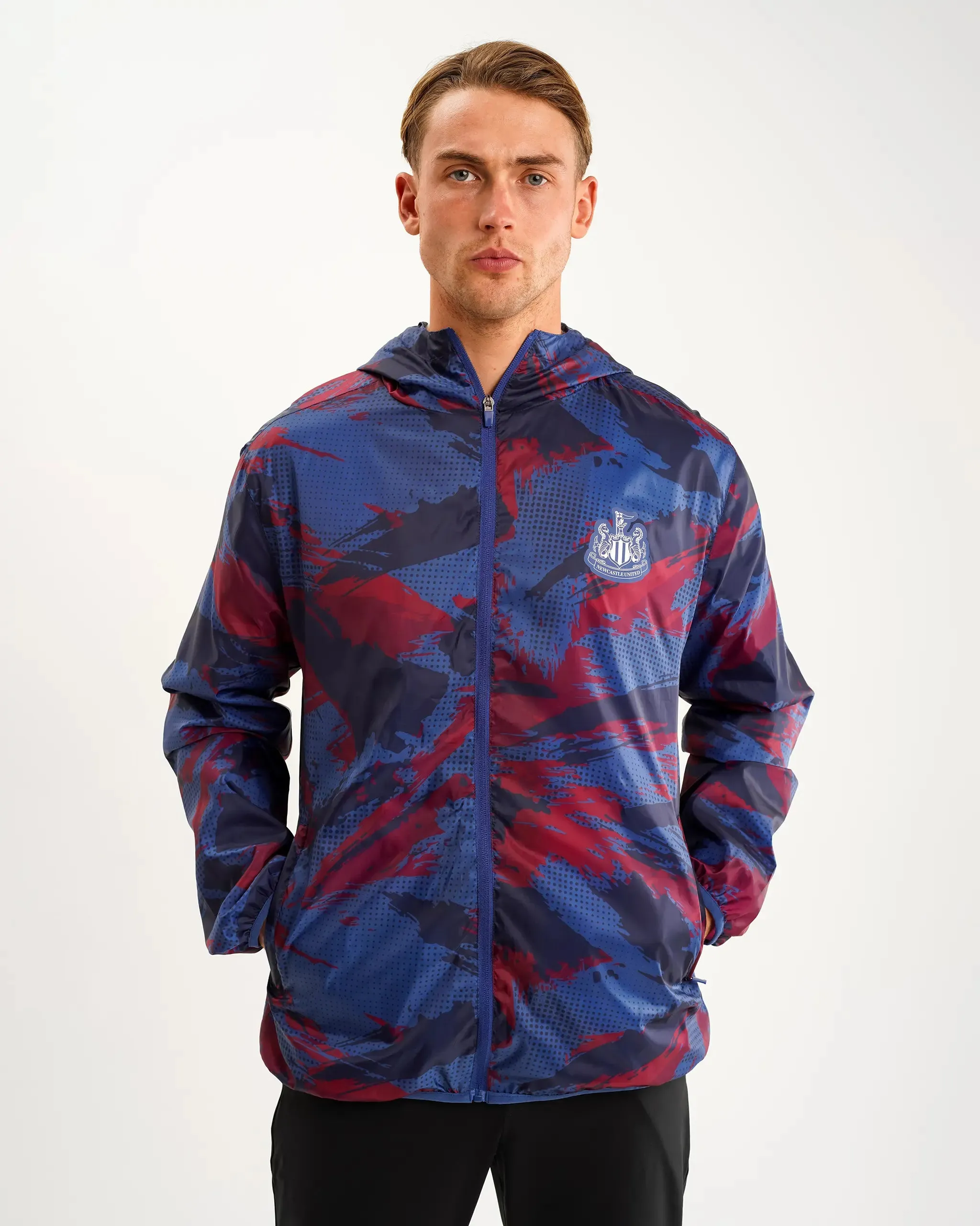Cozy Design Teflon coating Newcastle United Men's Navy Camo Poly Shower Jacket