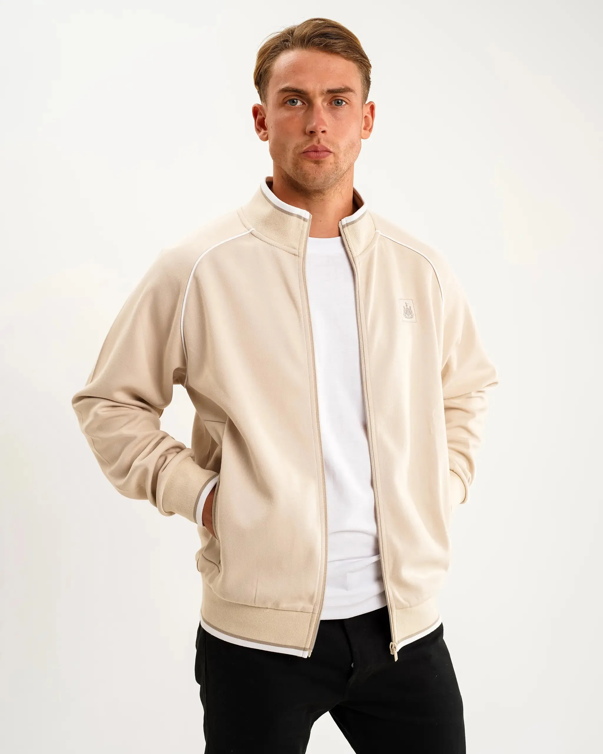 Cozy Fleece Newcastle United Men's Oat Track Jacket