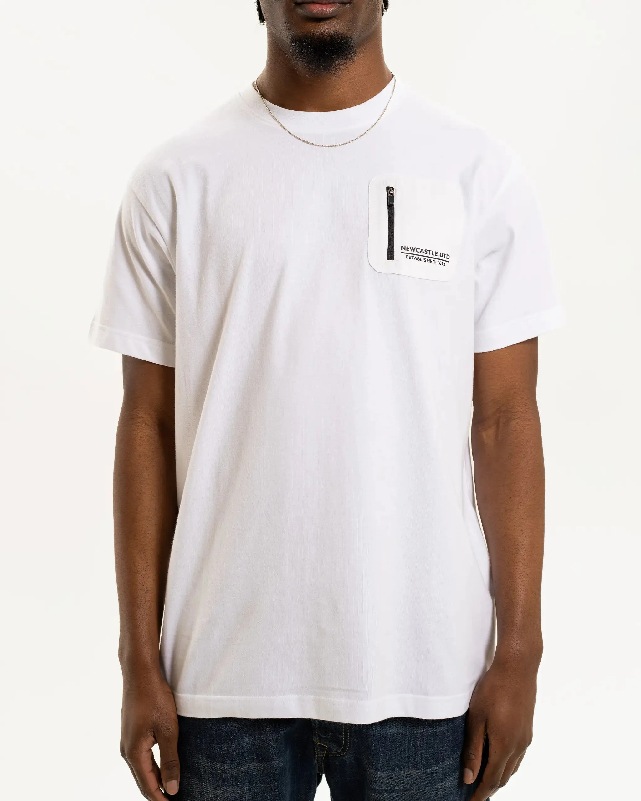 Casual Performance Newcastle United Men's White Pocket Detailed T-Shirt