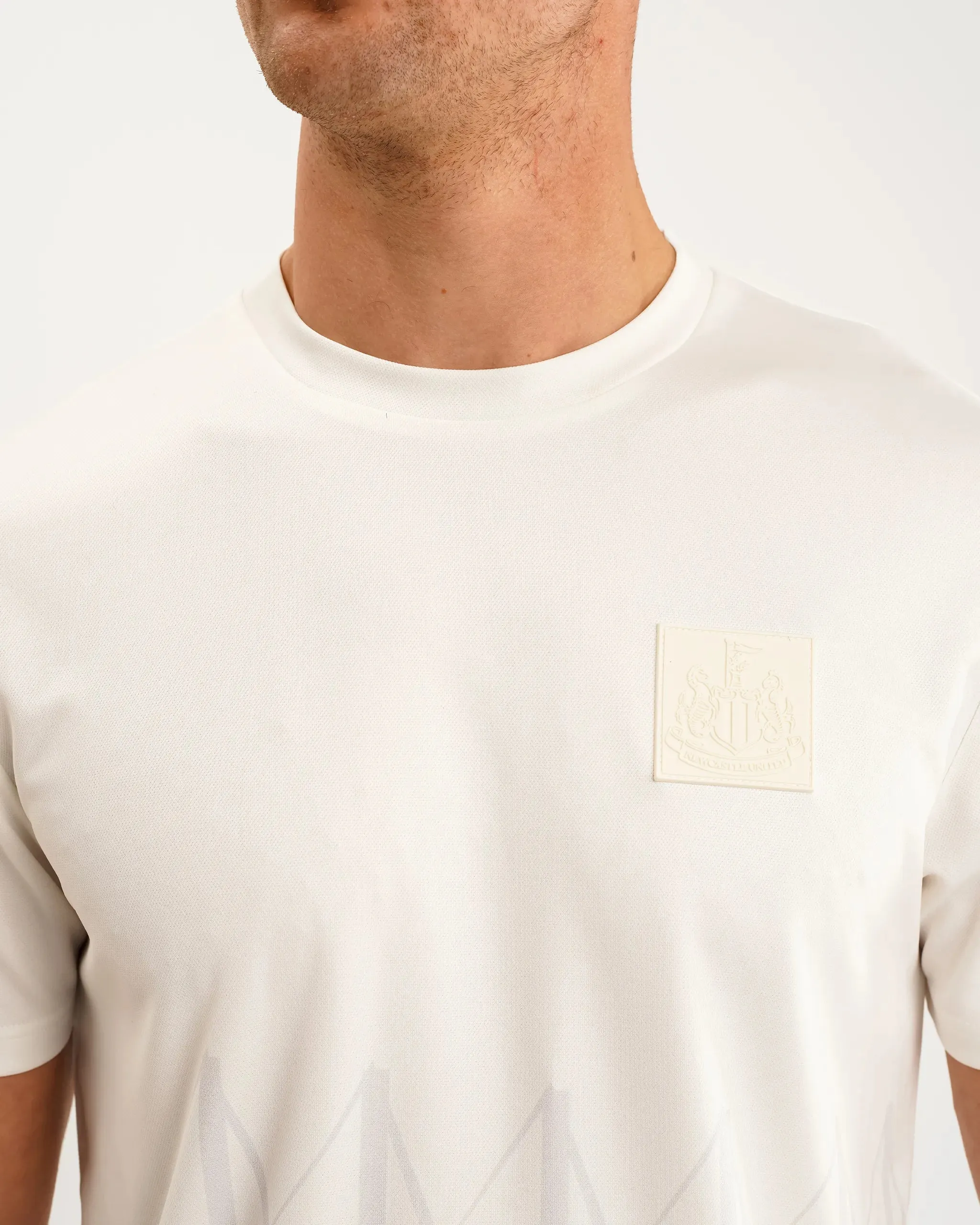 Newcastle United Men's White Printed Tee Easy-to-Match Basic Layering