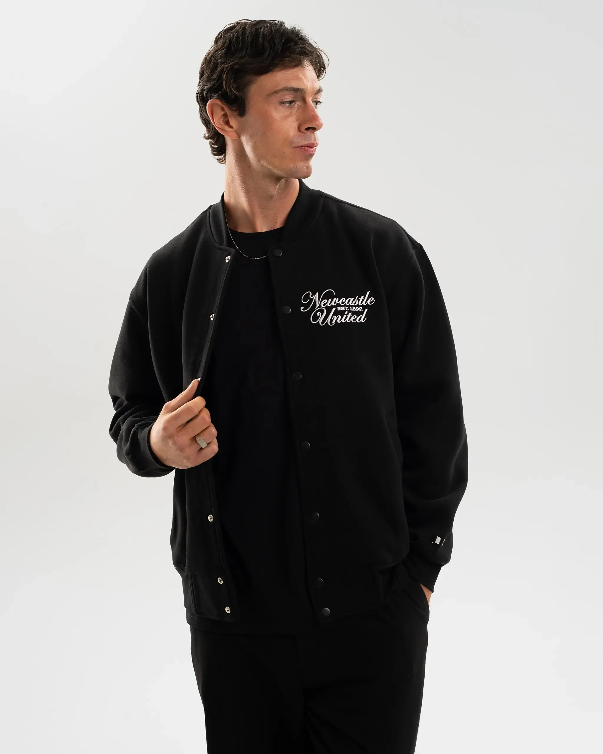 Luxe Touch Slim Waist Newcastle United Who's That Team Bomber Jacket