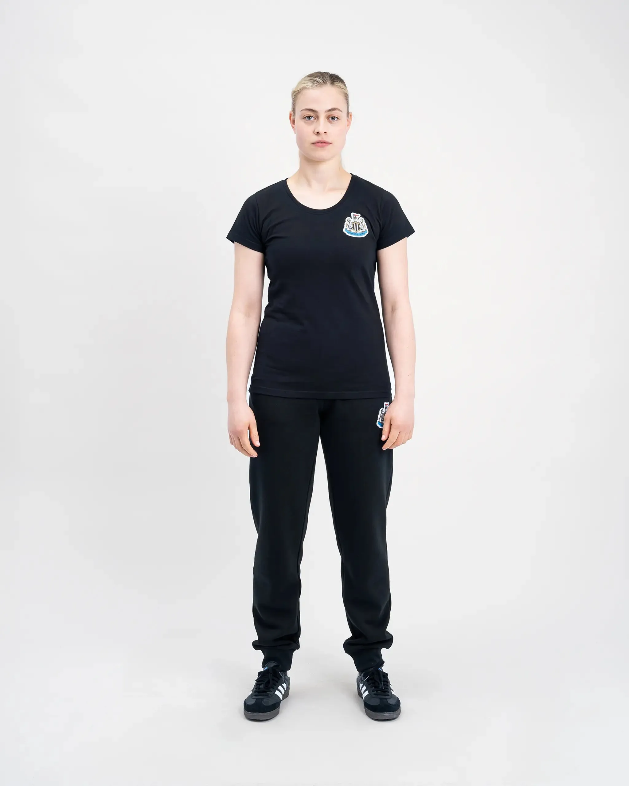 Newcastle United Women's Black Terrace Crest T-Shirt Ultra Soft Blend