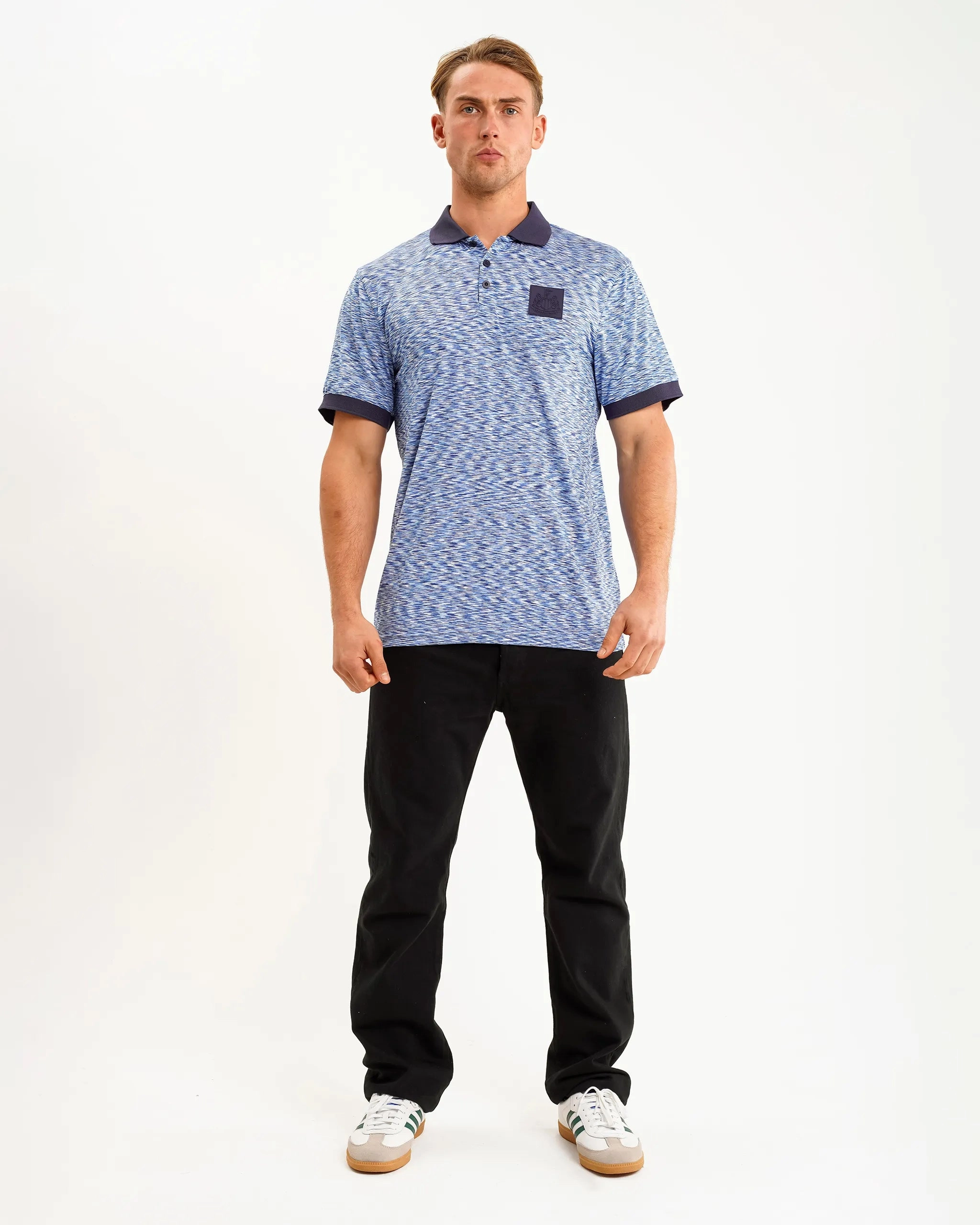Stylish Design Minimalistic Design Newcastle United Men's Blue Spacedye Polo Shirt