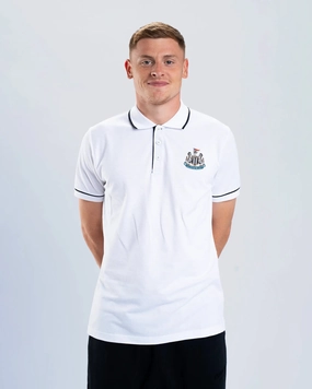 Newcastle United Men's Essentials Range White Polo Shirt Casual Friday