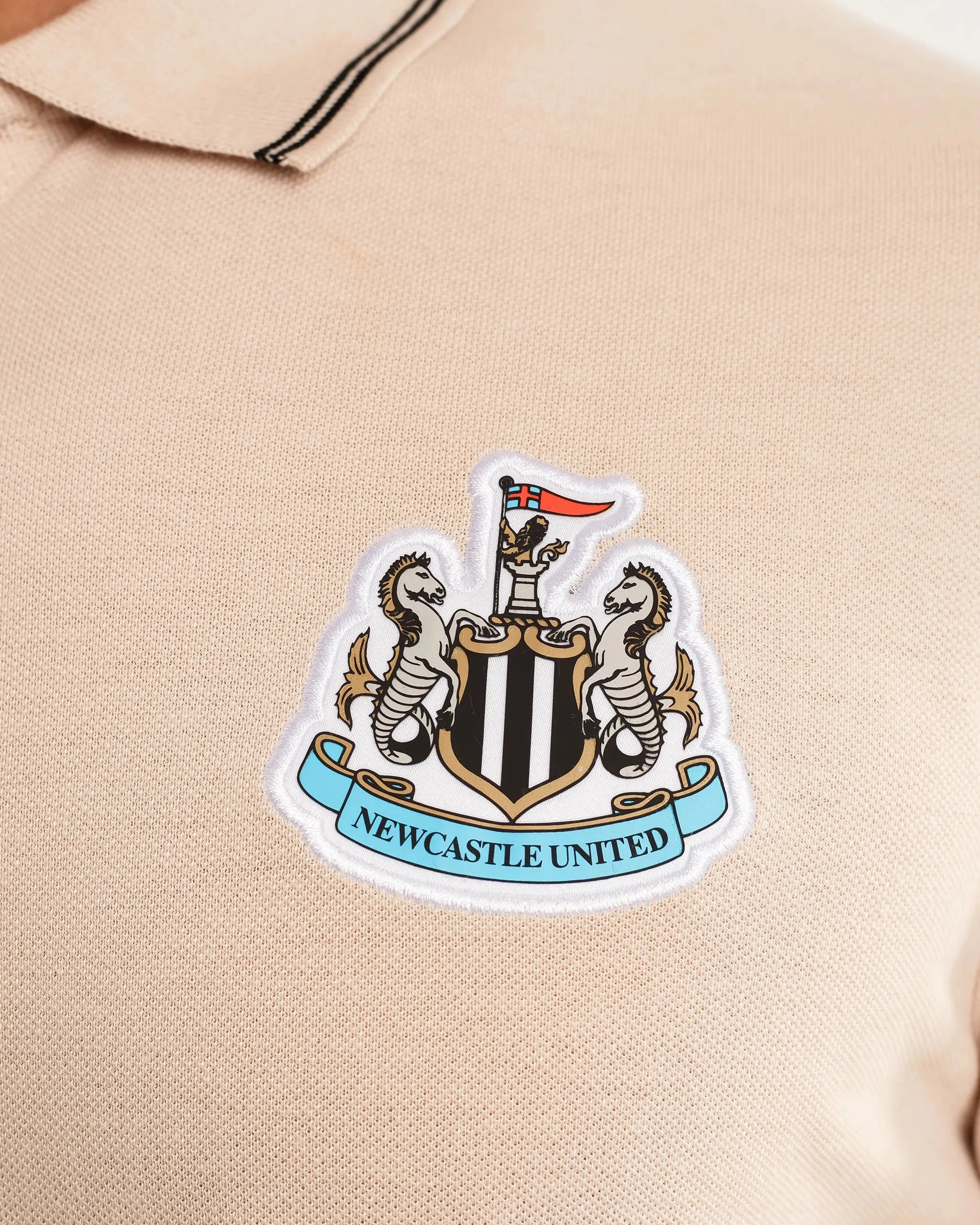 Durable Material Newcastle United Men's Oat Terrace Pique Polo Shirt