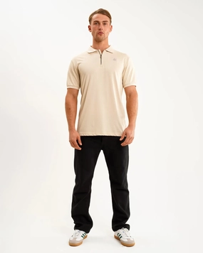 Smart Layering Luxe Wear Newcastle United Men's Oat Zipped Polo Shirt