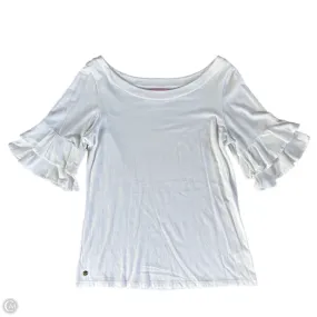 Minimalist fashion Bright and Bold Top Short Sleeve Designer By Lilly Pulitzer In White, Size: S