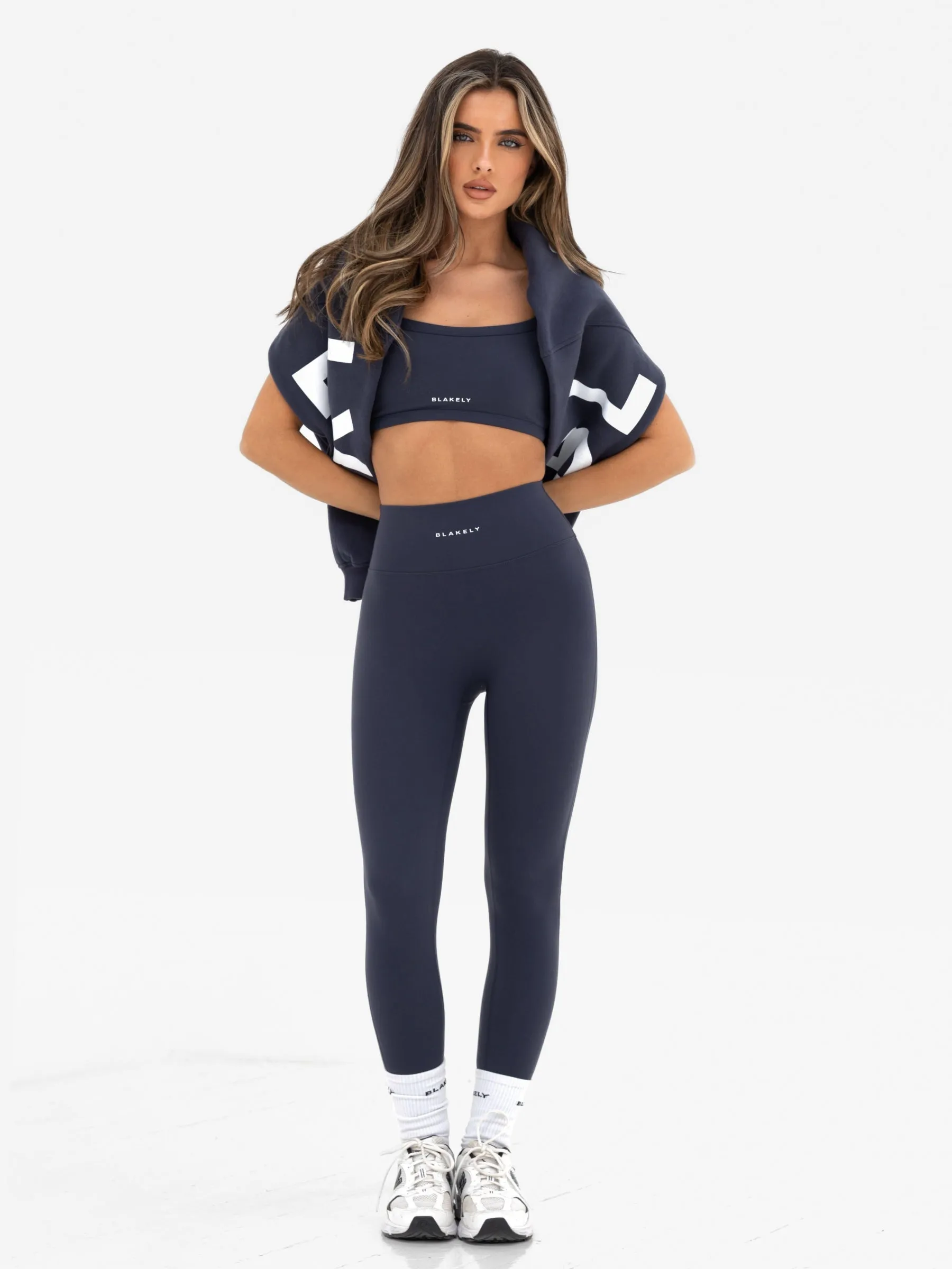 Ultimate Active Leggings - True Navy Trendy Design Travel Enthusiast Stretch Fit