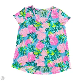 Top Short Sleeve Designer By Lilly Pulitzer In Green & Pink, Size: L Soft Touch Ultimate Comfort
