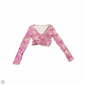 UltraFineMesh SeamlessKnitConstruction Top Long Sleeve By Daily Practice By Anthropologie In Cream & Pink, Size: M