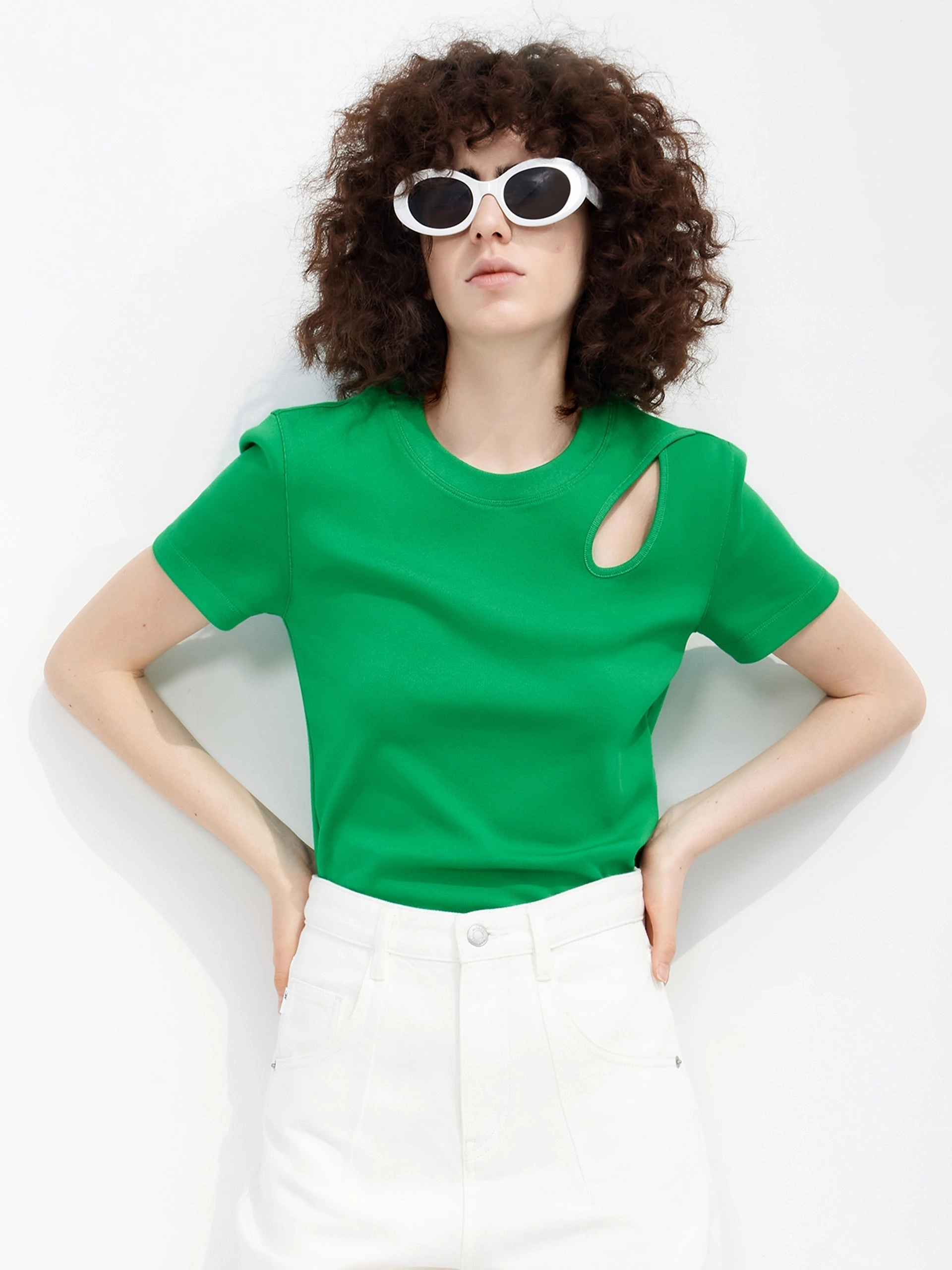 Soft Touch Lining Wicking Inner Layer HOT SALE Crewneck Cotton Openwork T-shirt