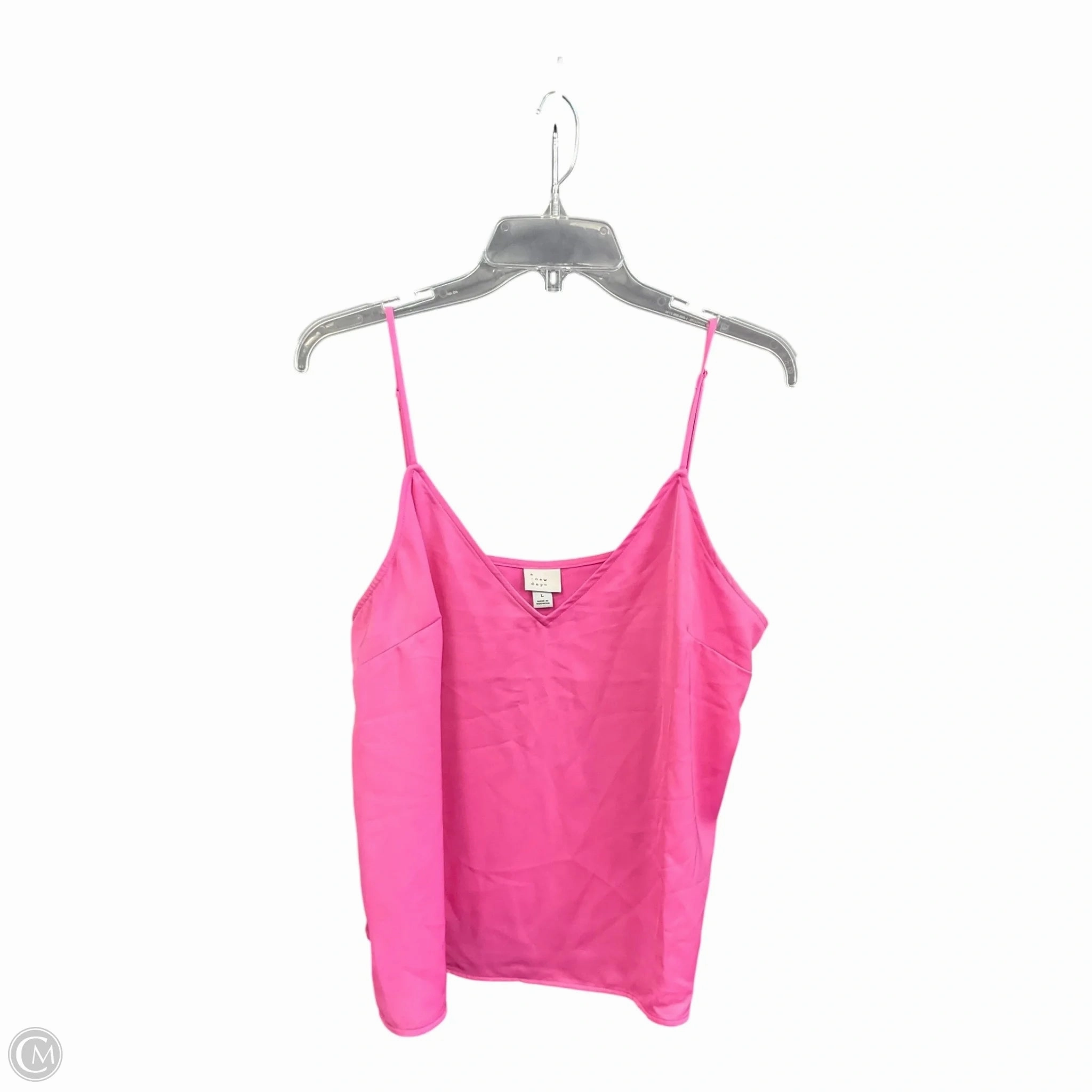 Sporty Top Tubular Body Construction Top Sleeveless Basic By A New Day In Pink, Size: L