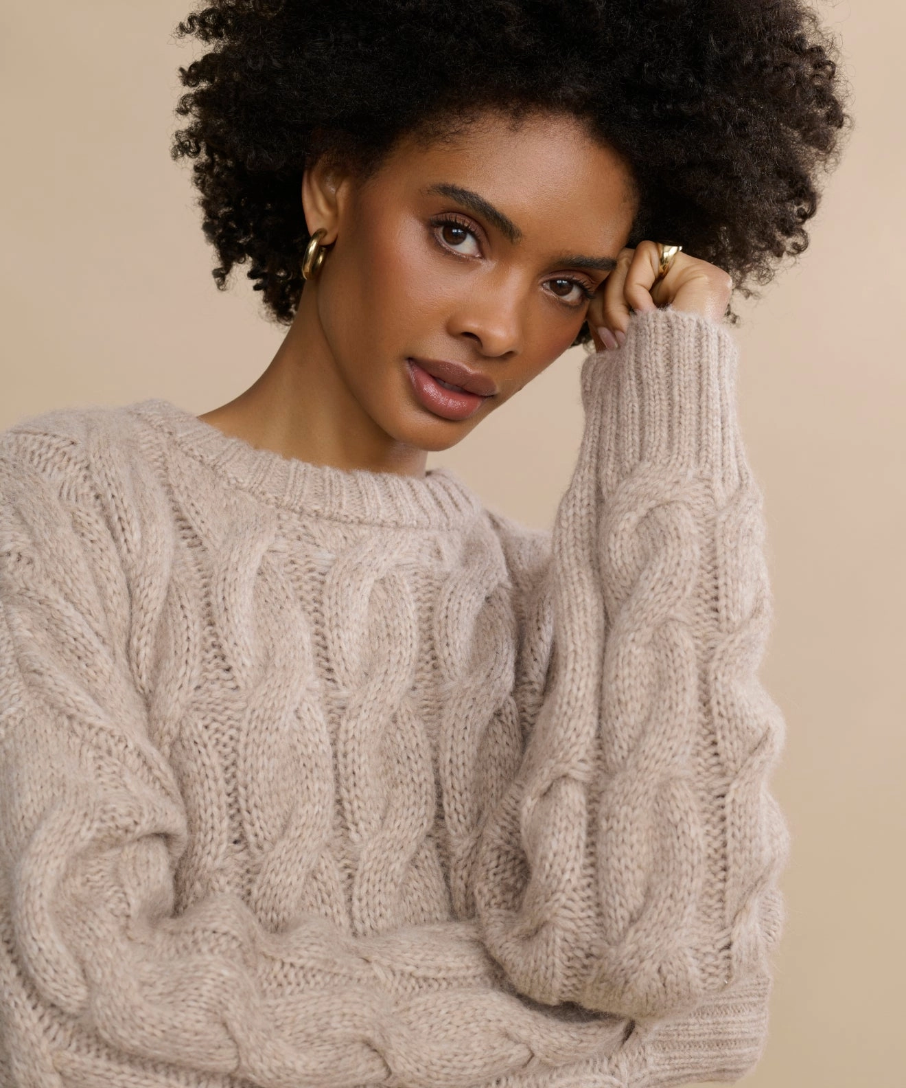 Warm and Snuggly Cable Serena Crewneck