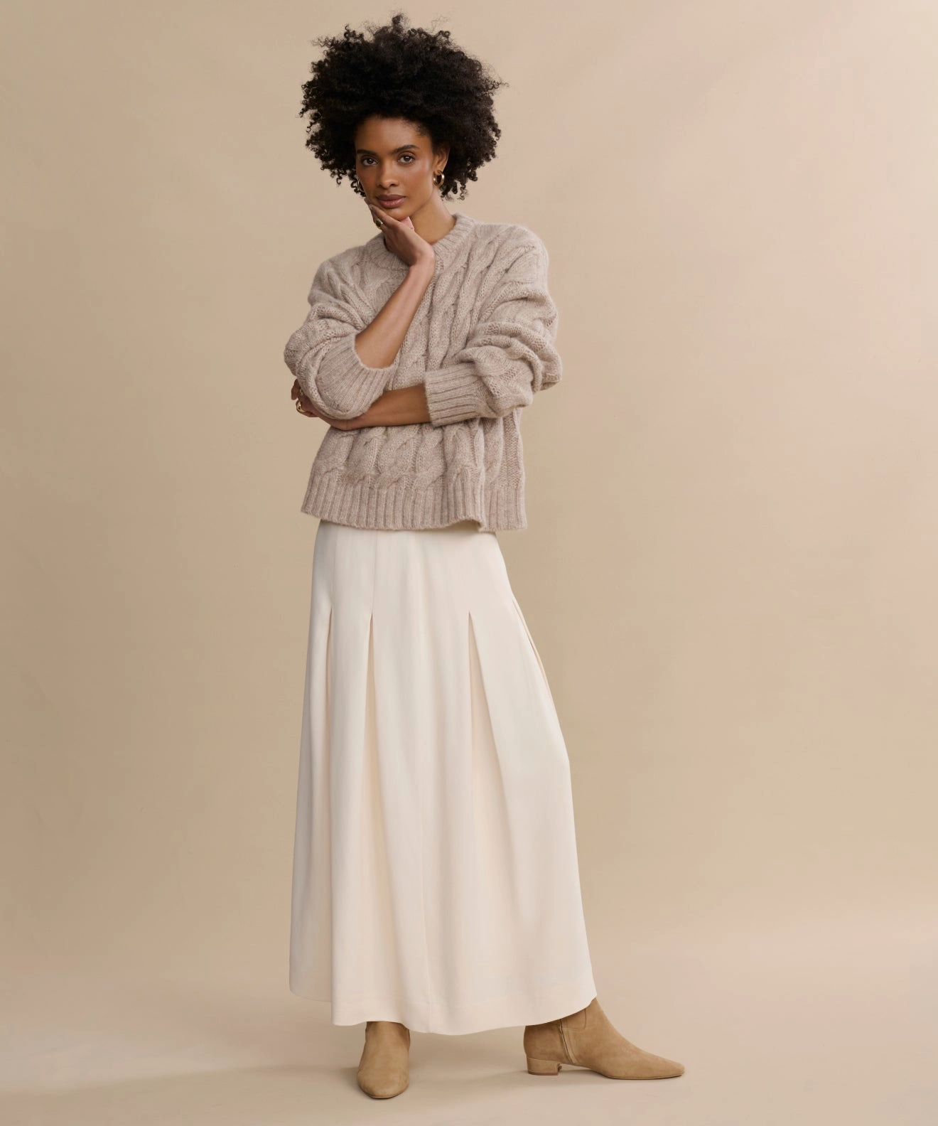 Effortless knitwear Cable Serena Crewneck