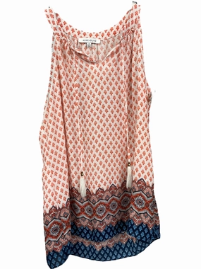Multi-colored Top Sleeveless Rose And Olive, Size S Breathable mesh panel