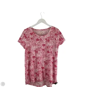 Top Short Sleeve Designer By Lilly Pulitzer In Pink & White, Size: L Chill Comfort Wear Relaxing Fit