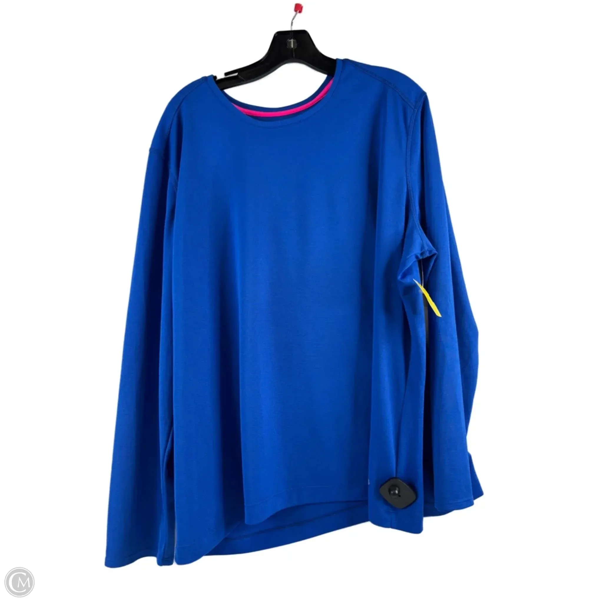 Athletic Top Long Sleeve Crewneck By Reel Legends In Blue, Size: 2x WaterRepellent Coating ButtonlessClosure