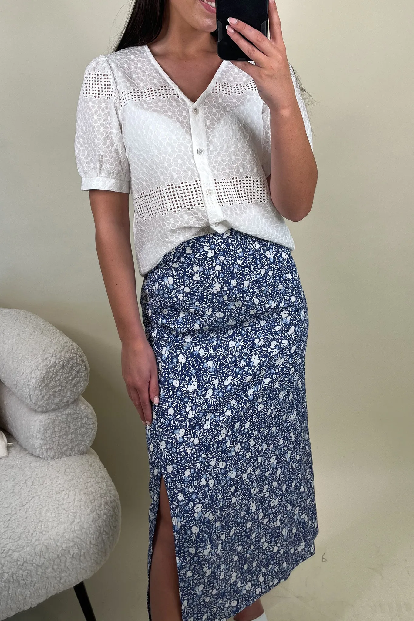 Nova Elite Floral Print Slip Skirt Airy Look