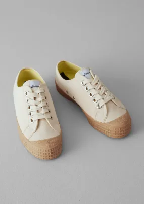 Comfortable Standing Flexible Groove Design Novesta Star Master Plimsolls | Ecru/Transparent