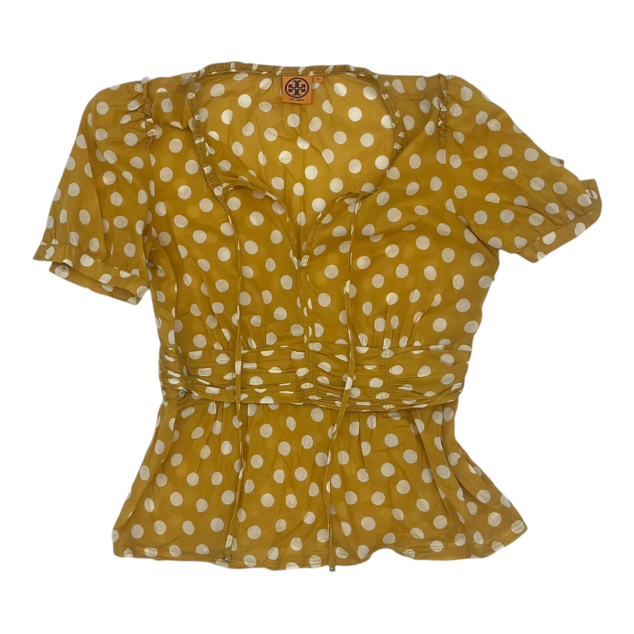 Top Ss Designer By Tory Burch In Yellow, Size:L Sport Flex Non Iron Finish