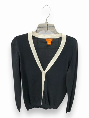 DoubleStitched Hem Convertible Neckline Cardigan By Clothes Mentor In Black, Size: L