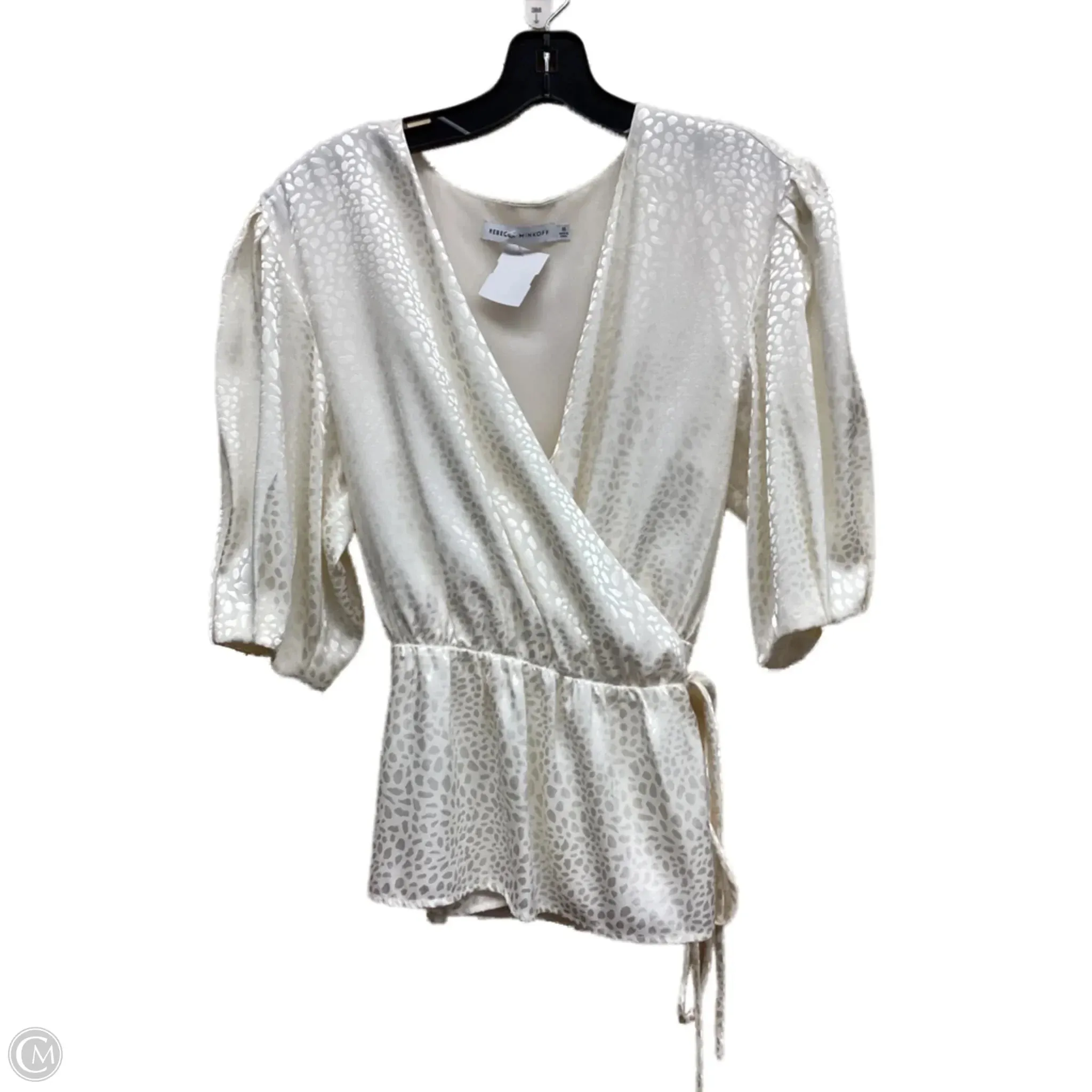 EnhancedDurabilityFinish Hygroscopic Fiber Top Short Sleeve Designer By Rebecca Minkoff In White, Size: M
