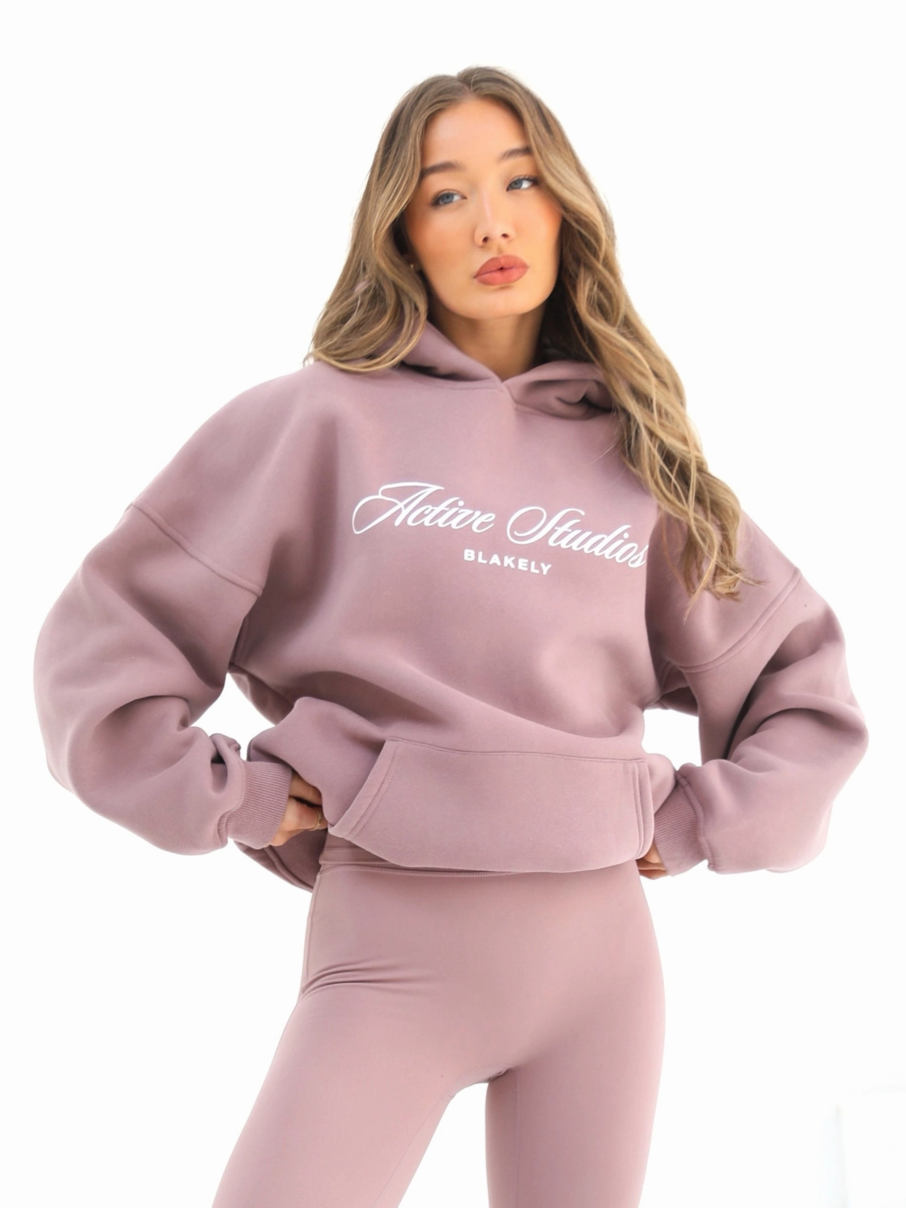 Off Duty Oversized Hoodie - Dusty Pink Shrew like