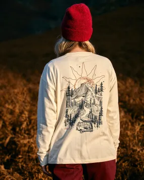Open Road - Womens Longline Long Sleeve T-Shirt - Cream Easy Layer