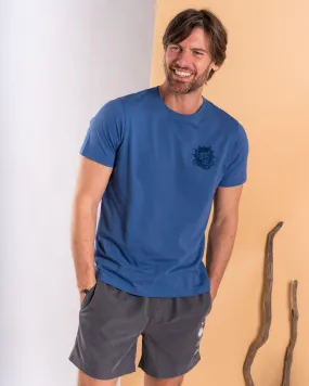 Fire Water - Mens Short Sleeve T-Shirt - Blue Sporty Look