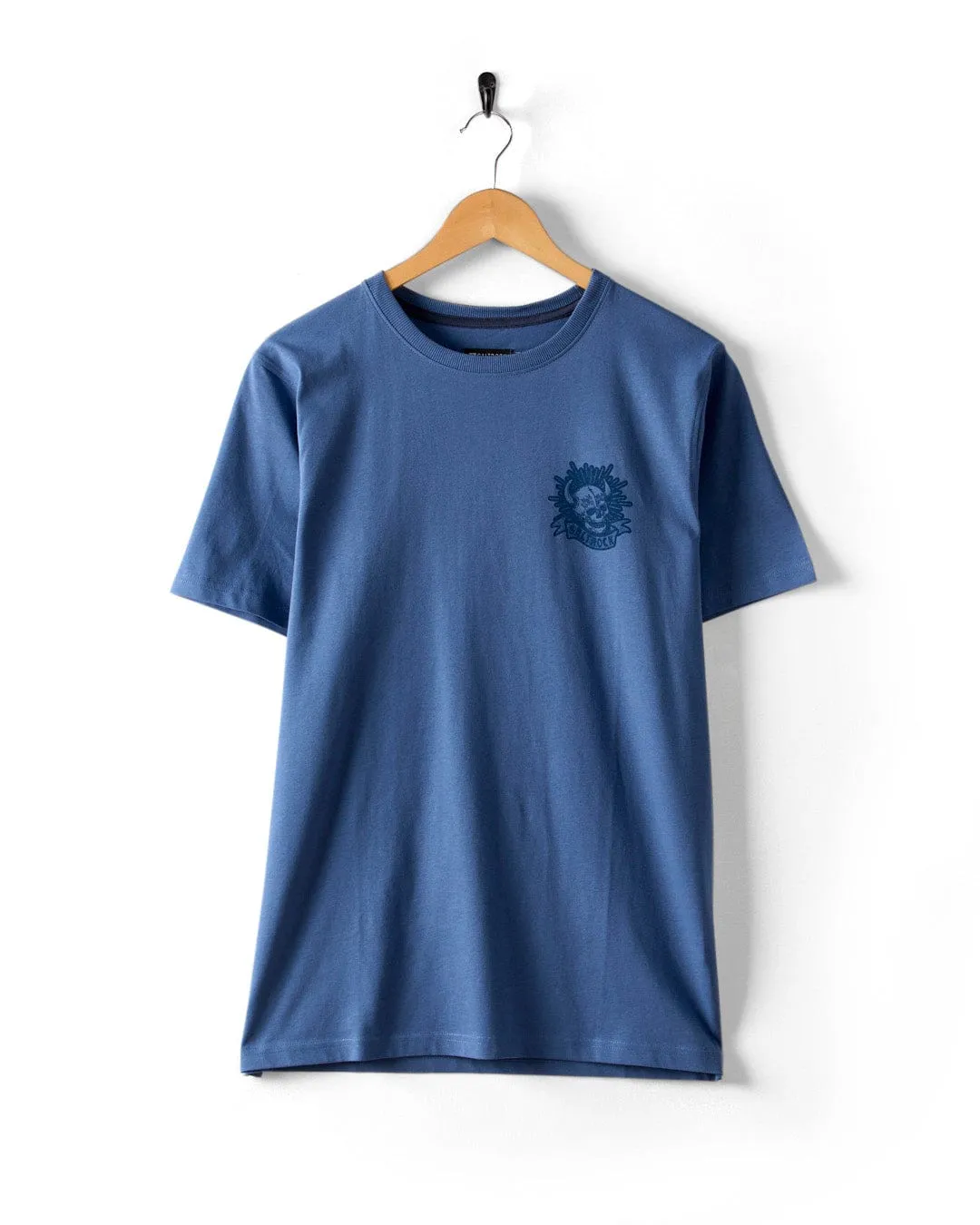 Anti Shrinkage Treatment Casual Elegance Fire Water - Mens Short Sleeve T-Shirt - Blue