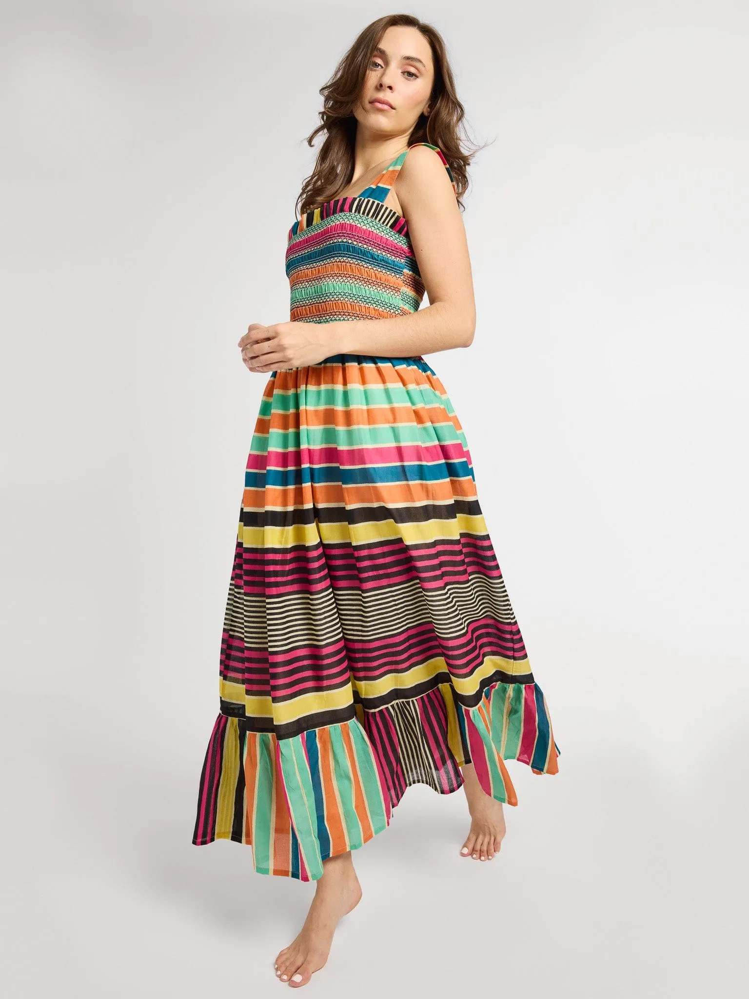 Non-Pilling Garden Dress in Ibiza Stripe