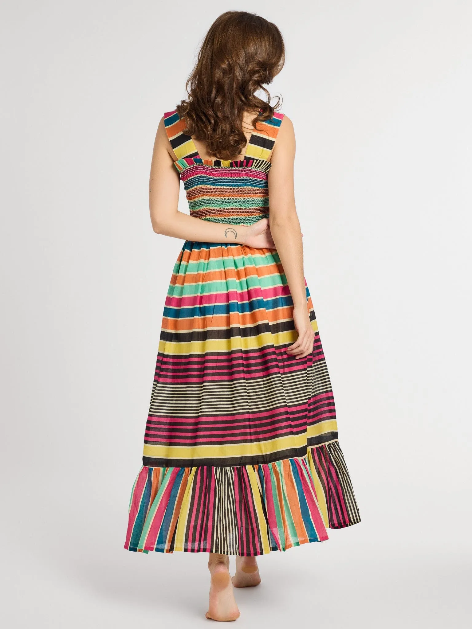 Garden Dress in Ibiza Stripe Statement Look