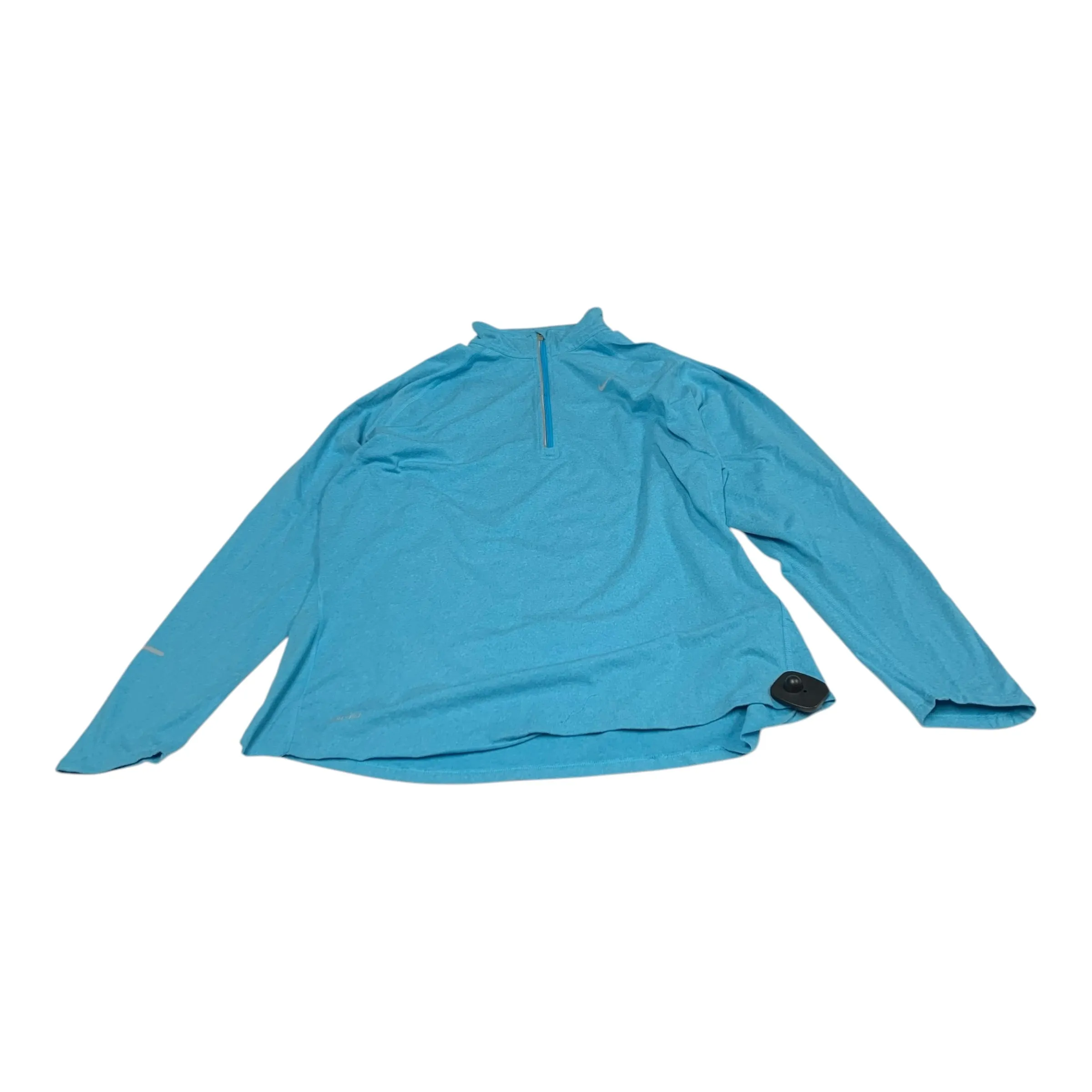 Athletic Top Long Sleeve Collar By Nike Apparel In Blue, Size: 1x Yarn Dyed Pattern Cloth Tagless Comfort