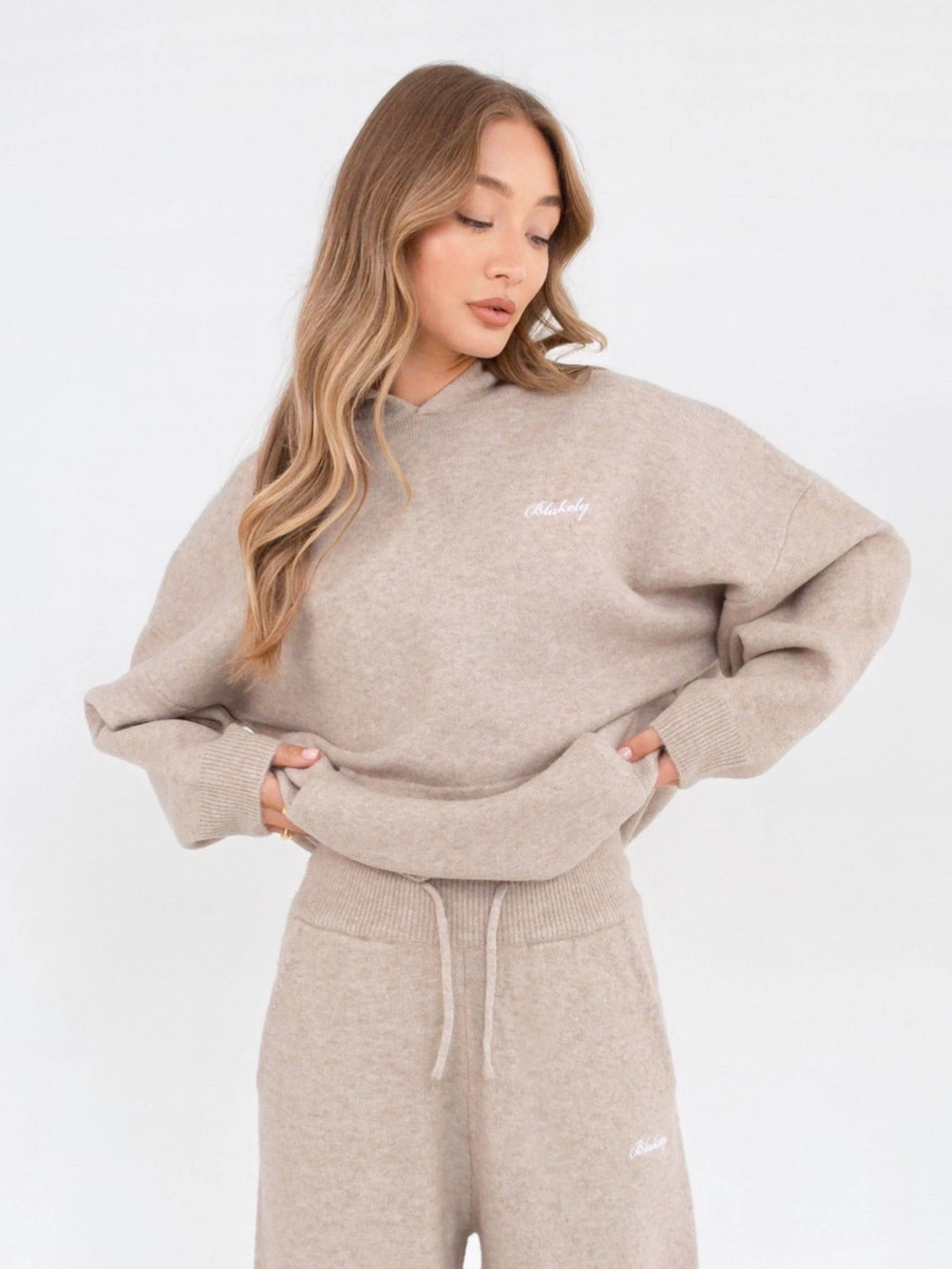 Oversized Knitted Hoodie - Toasted Taupe Versatile Wear
