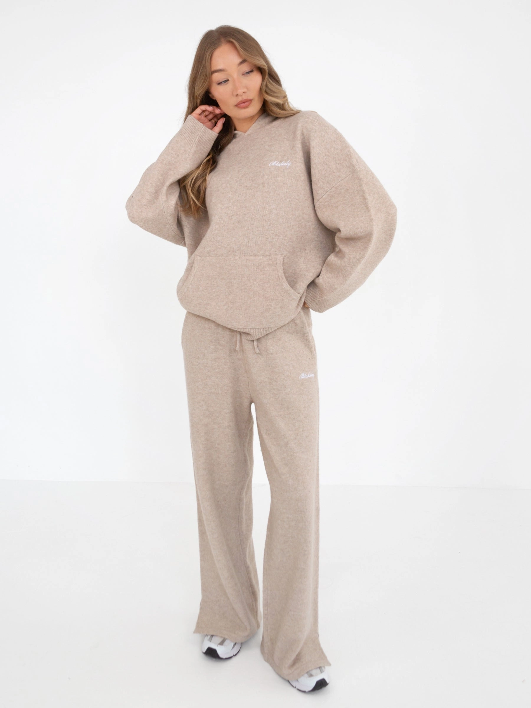 Breathable Design Fit Oversized Knitted Hoodie - Toasted Taupe