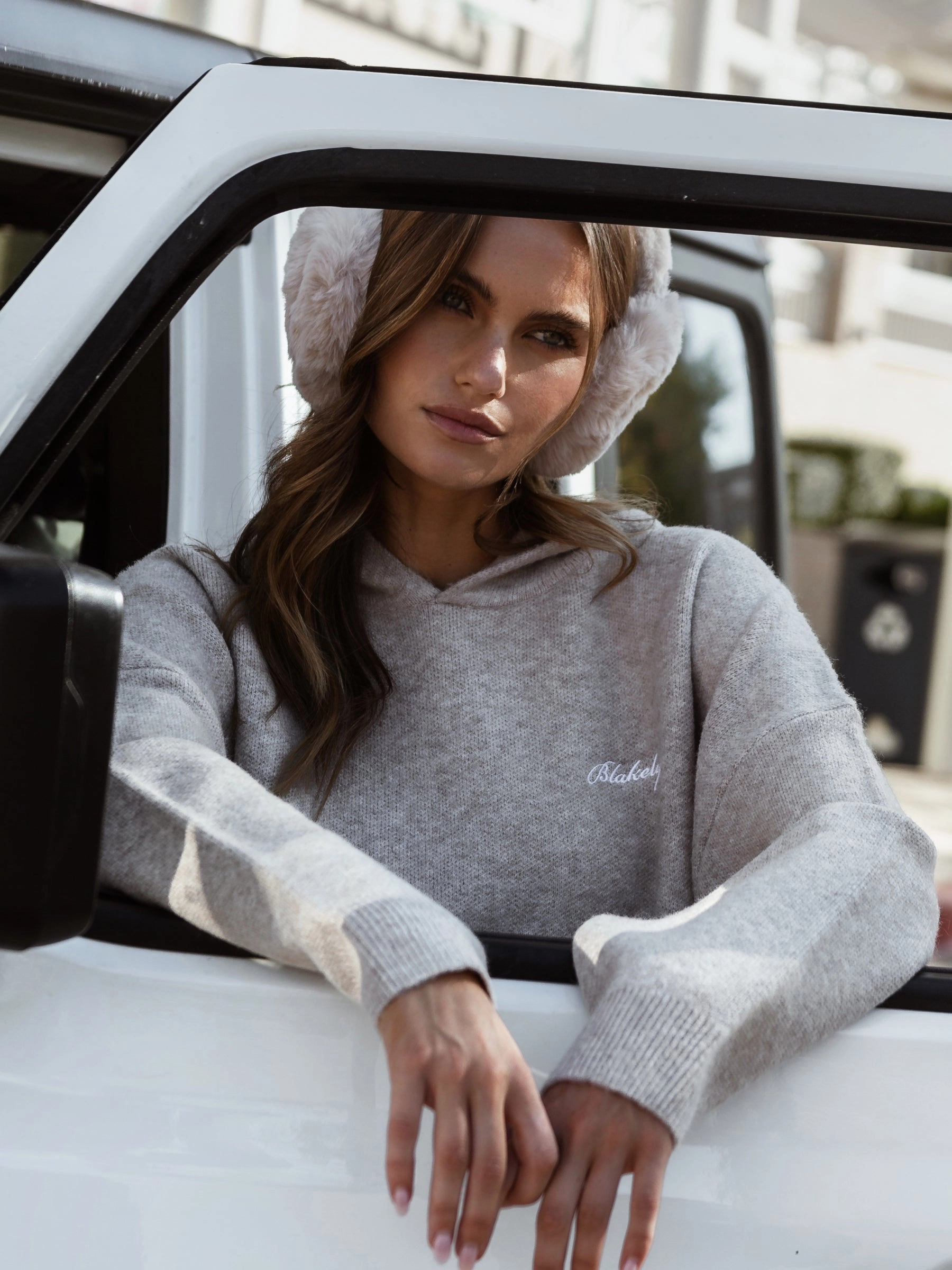 Oversized Knitted Hoodie - Toasted Taupe Customizable