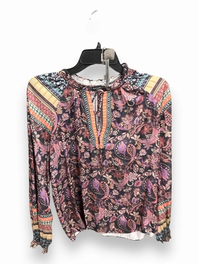 Contrast Stitch Detail Top Long Sleeve By Current Air In Multi-colored, Size: S
