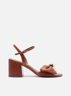 Rayna Mid Block Leather Sandal hollow design Toe Post Design