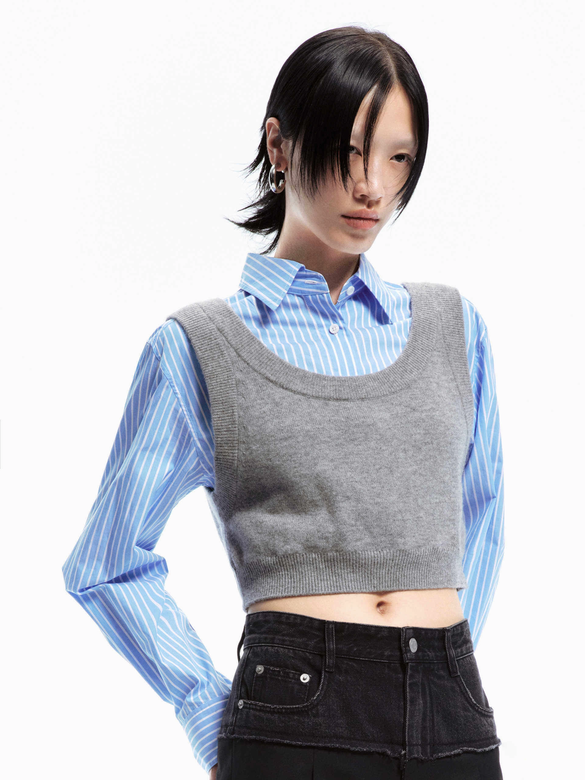 Paneled Cropped Shirt anti slip grip Dynamic Flex Panels